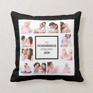 Personligfamiljfotoet kudder med 12 bilder kudde