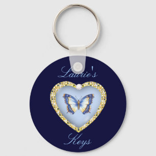 Personligfjäril Keychain Nyckelring