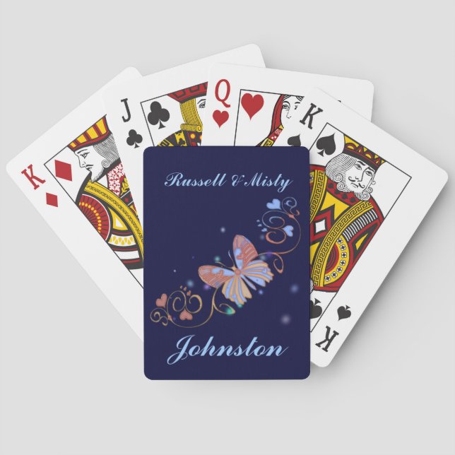 Personligfjäril som leker kort casinokort (Baksidan)