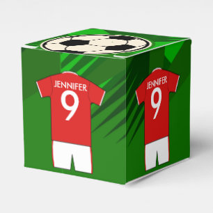 Personligfotboll röda Jersey och vit Presentaskar