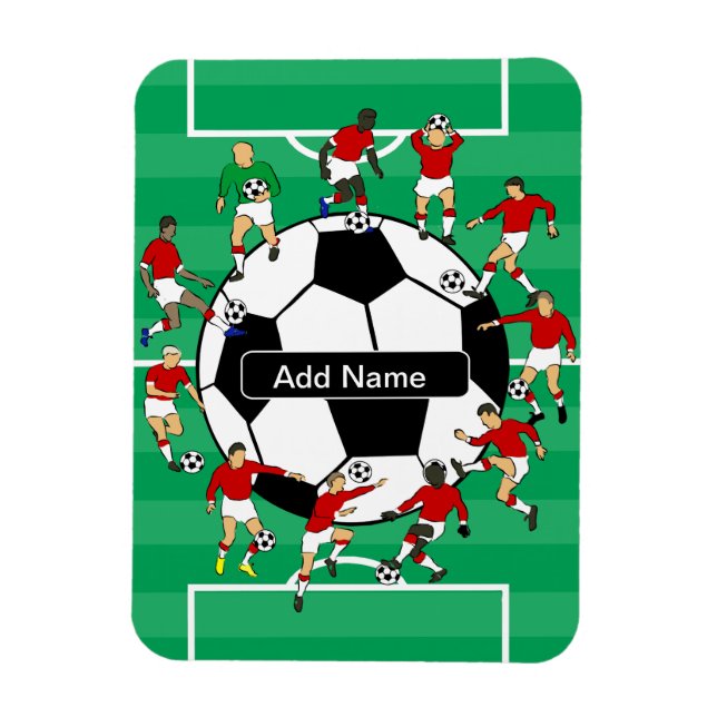 Personligfotbollboll och spelare magnet (Vertikal)