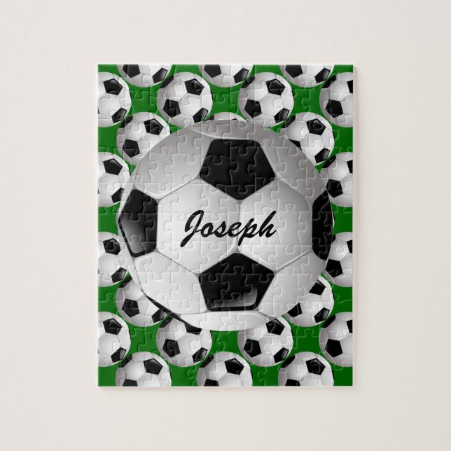 Personligfotbollboll på fotbollmönster pussel (Vertikal)