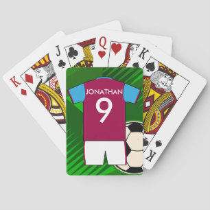 PersonligfotbollJersey Claret och blått Casinokort