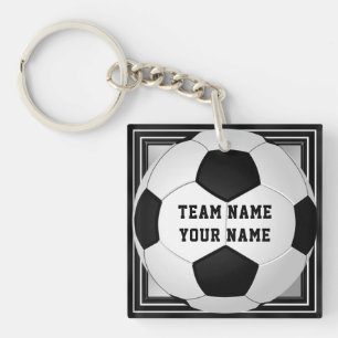 PersonligfotbollKeychains text beklär på, tillbaka