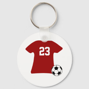 Personligfotbollskjorta med boll Keychain Nyckelring