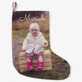 Personligfoto och namn liten julstrumpa