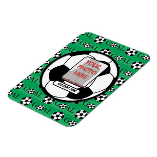 Personligfoto och namnfotbollboll magnet