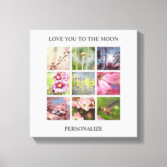 PersonligfotoCollage med din text Canvastryck (Framsida)