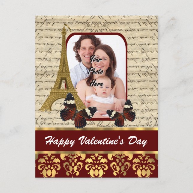 Personligfotovalentines day helg vykort (Framsida)