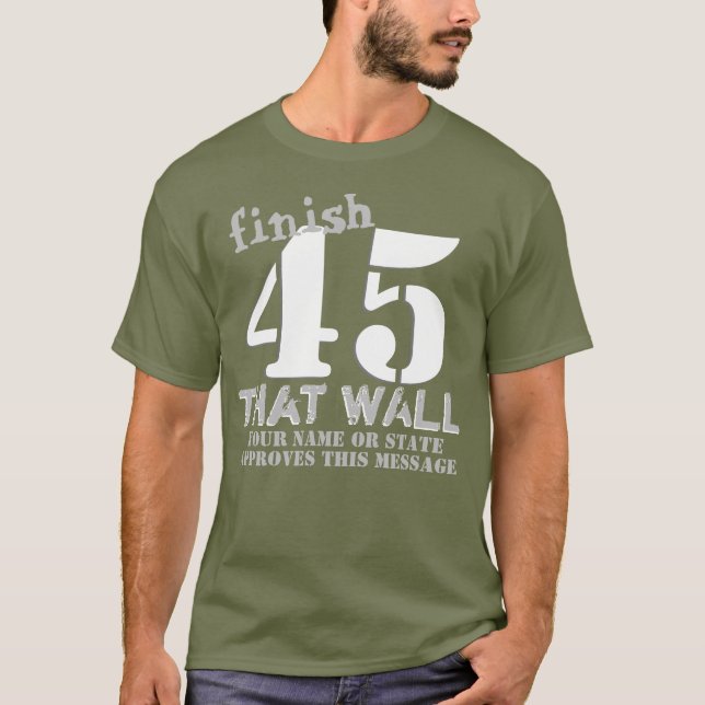 Personligfullföljande för trumf 45 som vägg t shirt (Framsida)