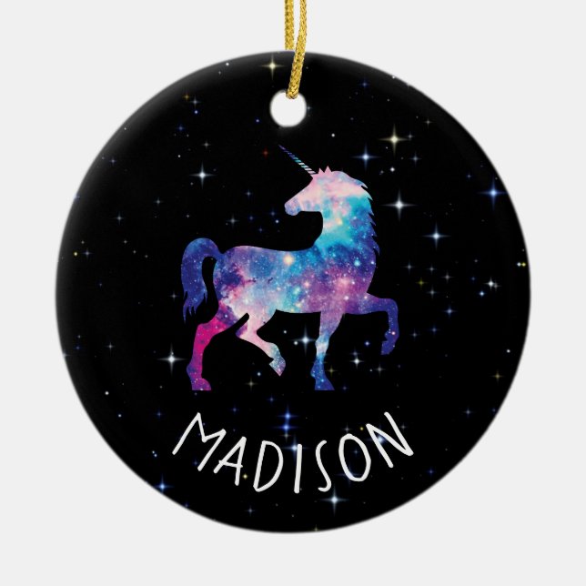 PersonliggalaxUnicorn Julgransprydnad Keramik (Framsidan)