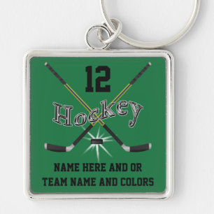 Personliggåvor för hockeyspelare, Keychains Fyrkantig Silverfärgad Nyckelring