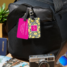 Personliggjord citronbagagelapp bagagebricka