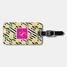 Personliggjord citronbagagelapp bagagebricka