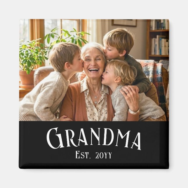 Personliggjord Namn Mormor År Foto Present Magnet (Framsidan)
