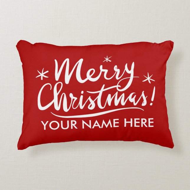 Personliggod jul skrivar typografi prydnadskudde (Framsidan)