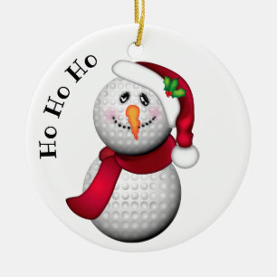 Personliggolfbollsnögubbe Santa Julgransprydnad Keramik