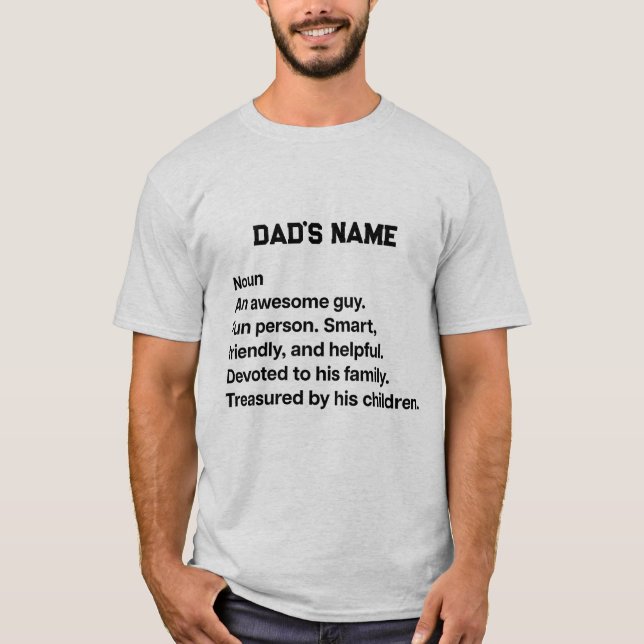 Personliggöra pappa namn fantastisk t shirt (Framsida)