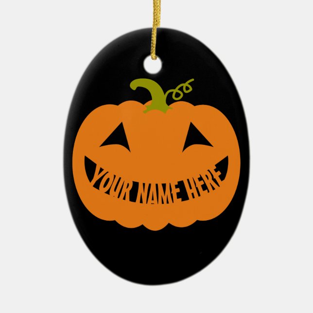 PersonligHalloween pumpa Julgransprydnad Keramik (Framsidan)
