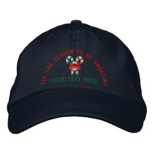 Personlighelgdagar som nysar candy cane broderad keps