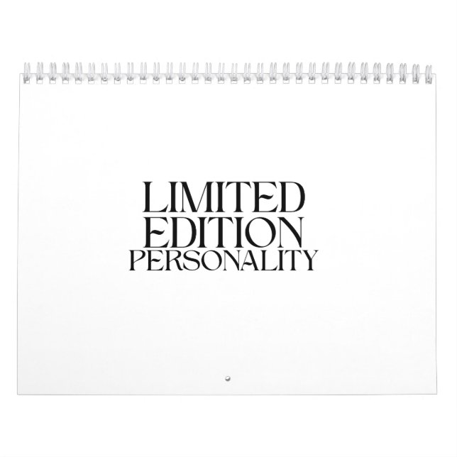 Personlighet i begränsad upplaga Minimalistisk skr Kalender (Omslag)