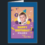 Personlighetskort för Child Kid Photo Grattis på f Hälsningskort<br><div class="desc">Child Kid Photo Grattis på födelsedagen personalize Card är underbart för ge till din son eller dotter för deras födelsedag. Underbart att göra ett intryck med foto och ballonger på kortet. Anpassa den med ditt foto och din information.</div>