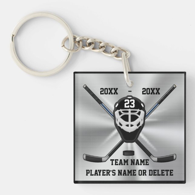Personlighockey Keychains med text 3 boxas (Framsidan)