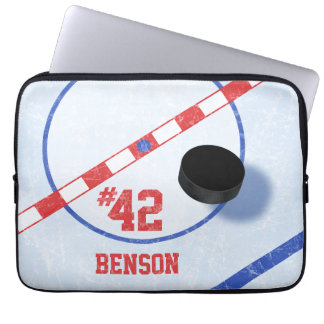 Personlighockeyspelare centrerar is & pucken laptop fodral