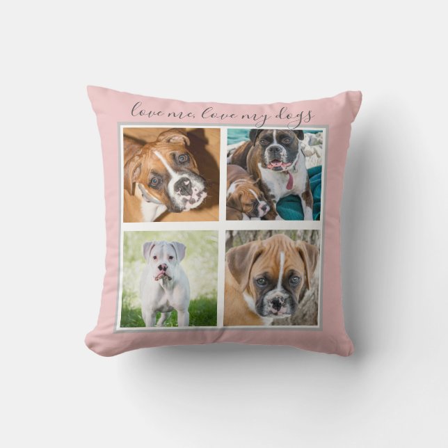 Personlighundgåvor - rosa beställnings- hundfoto kudde (Framsida)