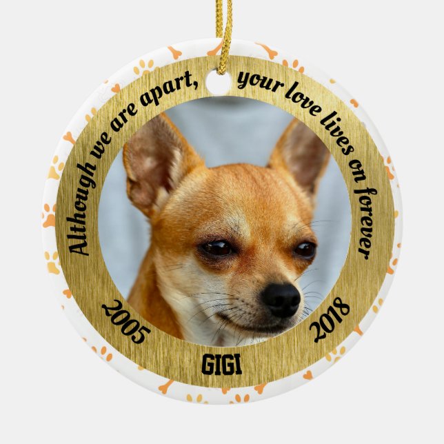 Personlighundminnesmärke, även om vi är ifrån julgransprydnad keramik (Framsidan)