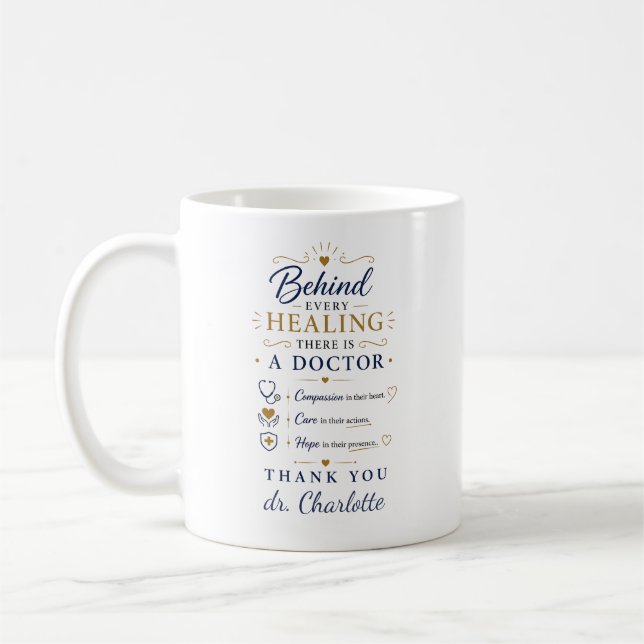 Personligisera Doktors Tacksamhet Läkare Kaffemugg (Vänster)
