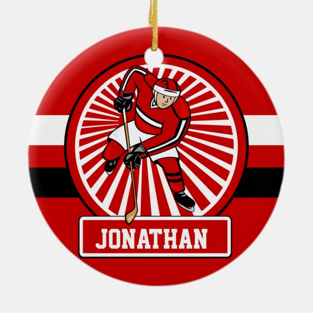 Personligishockeyspelare Julgransprydnad Keramik (Baksidan)