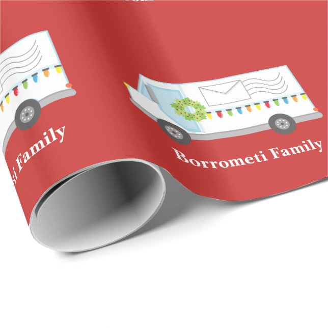 Personligjulen postar lastbilen som slår in papper presentpapper (Rullad Hörn)