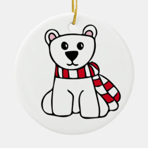 Personligjulprydnad - polar björn julgransprydnad keramik