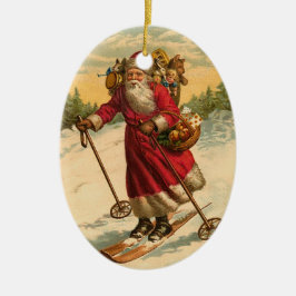 Personligjultomten som skidar julprydnaden julgransprydnad keramik