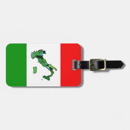 Personligkarta av italien- och italienareflaggan bagagebricka