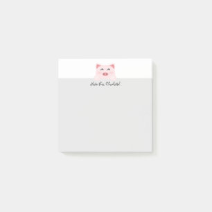 PersonligKawai djur - gris Post-it Block