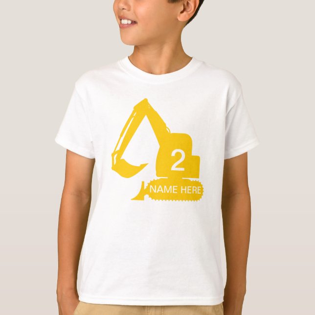 Personligkonstruktionst-skjorta med namn & ålder t shirt (Framsida)