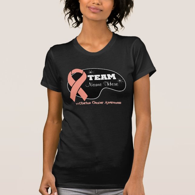 Personliglagnamn - livmoder- cancer t-shirt (Framsida)