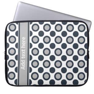 Personliglaptop sleeve: Svart silverpolka dots Laptop Sleeve