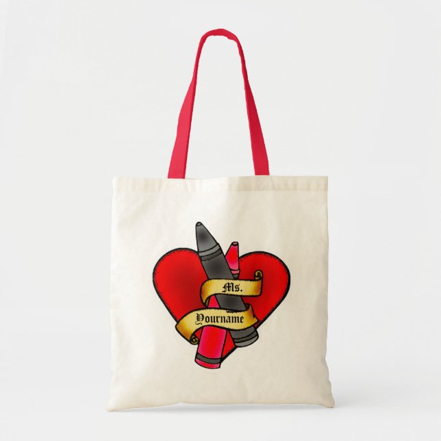 Personliglärarecrayonen hänger lös tygkasse (Framsidan)