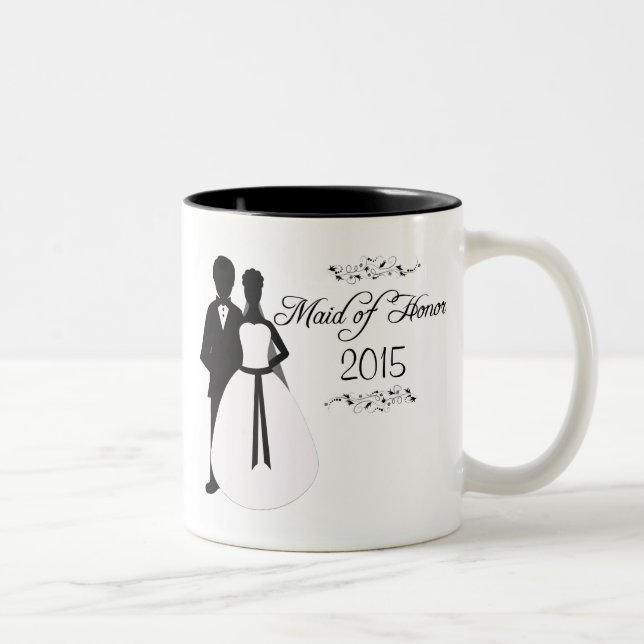 Personligmaid of honor virvlar runt Två-Tonad mugg (Höger)