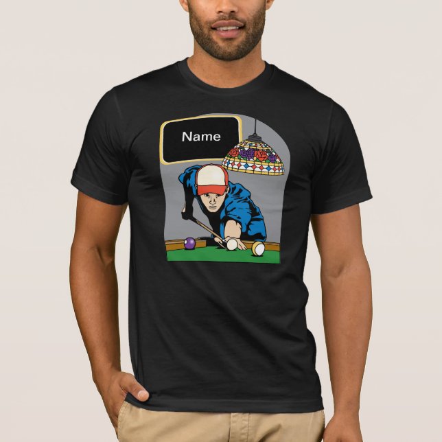 Personligmanar biljard tee shirt (Framsida)