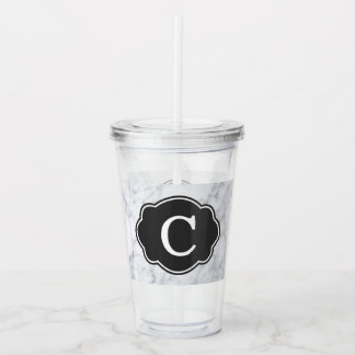 Personligmarmor med svart dekal take away mugg