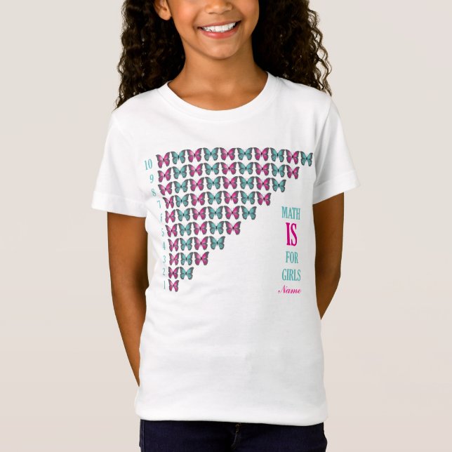 PersonligMath är för flickor, mig älskar att räkna Tee Shirt (Framsida)