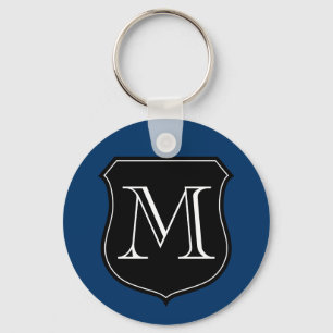 Personligmonogramkeychain med brevemblemen nyckelring