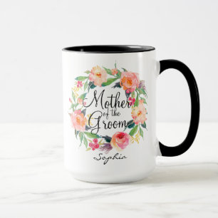 Personligmor av brudgumblommigten Wreath2 Mugg