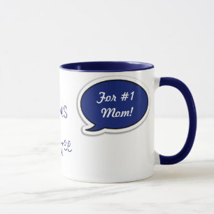Personligmörk - blåtttal bubblar mugg