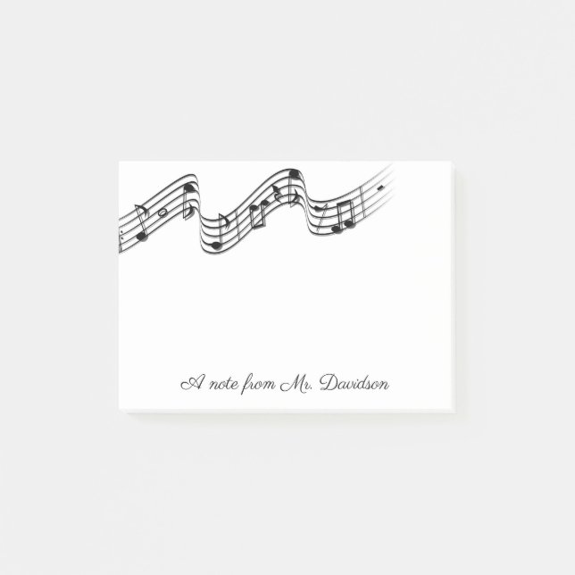 Personligmusik noter instrumenterar post-it block (Framsida)
