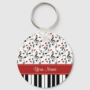 Personligmusik noterar pianot Keychain Nyckelring